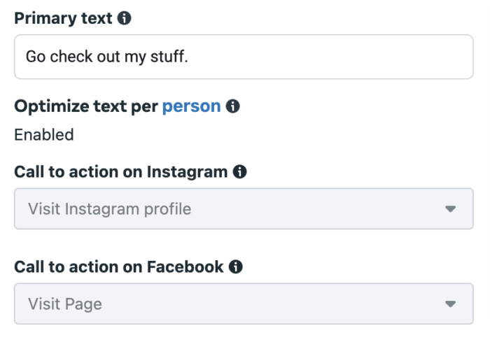 Instagram or Facebook Conversion Location